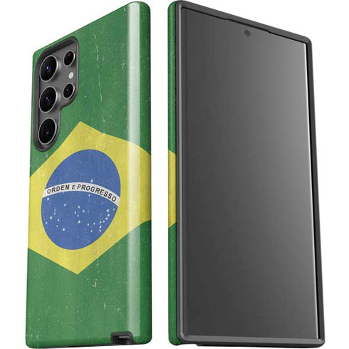 Brazil Flag Distressed Galaxy S23 Ultra Pro Case